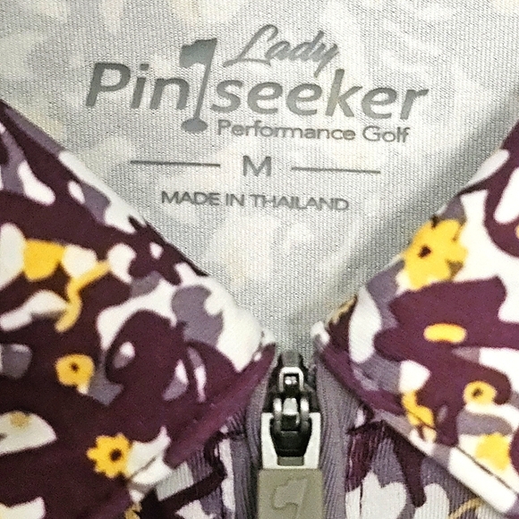Lady Pinseeker‎ Womens Performance Golf Pullover Jacket Shirt Floral Medium - Picture 2 of 7